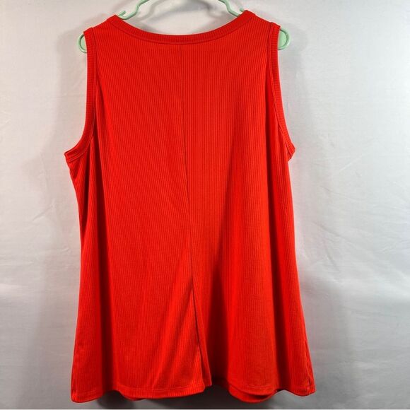Lane Bryant Womens Orange Fitted High-Neck Ribbed Tank 0622 - Picture 6 of 13